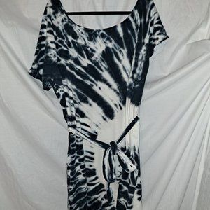 Torrid, 2, Blue, White, Tie-Dye Pattern, Dress, Short Sleeve, Off The Shoulder
